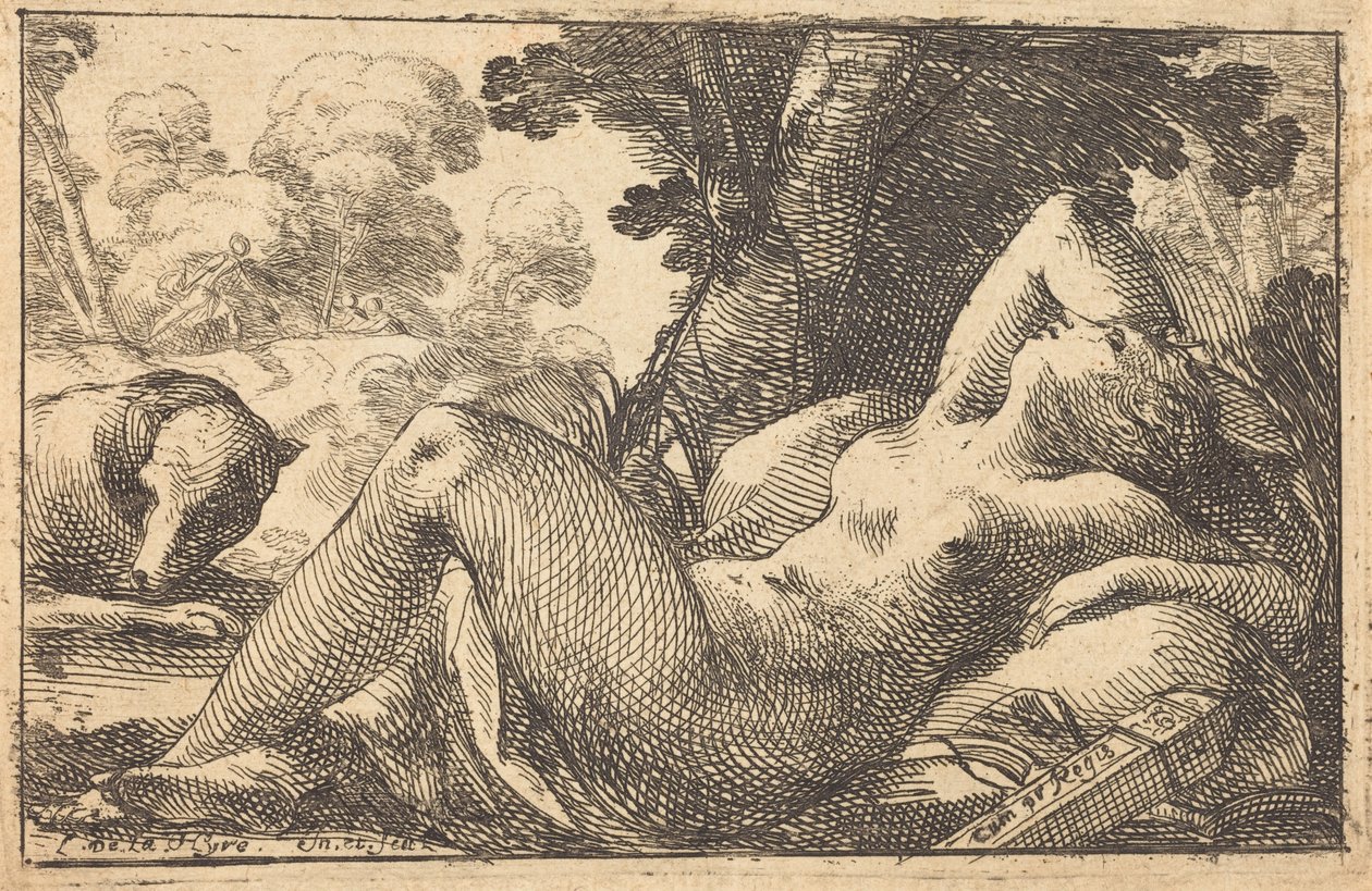Fekvő Diana alkotó: Laurent de la Hyre