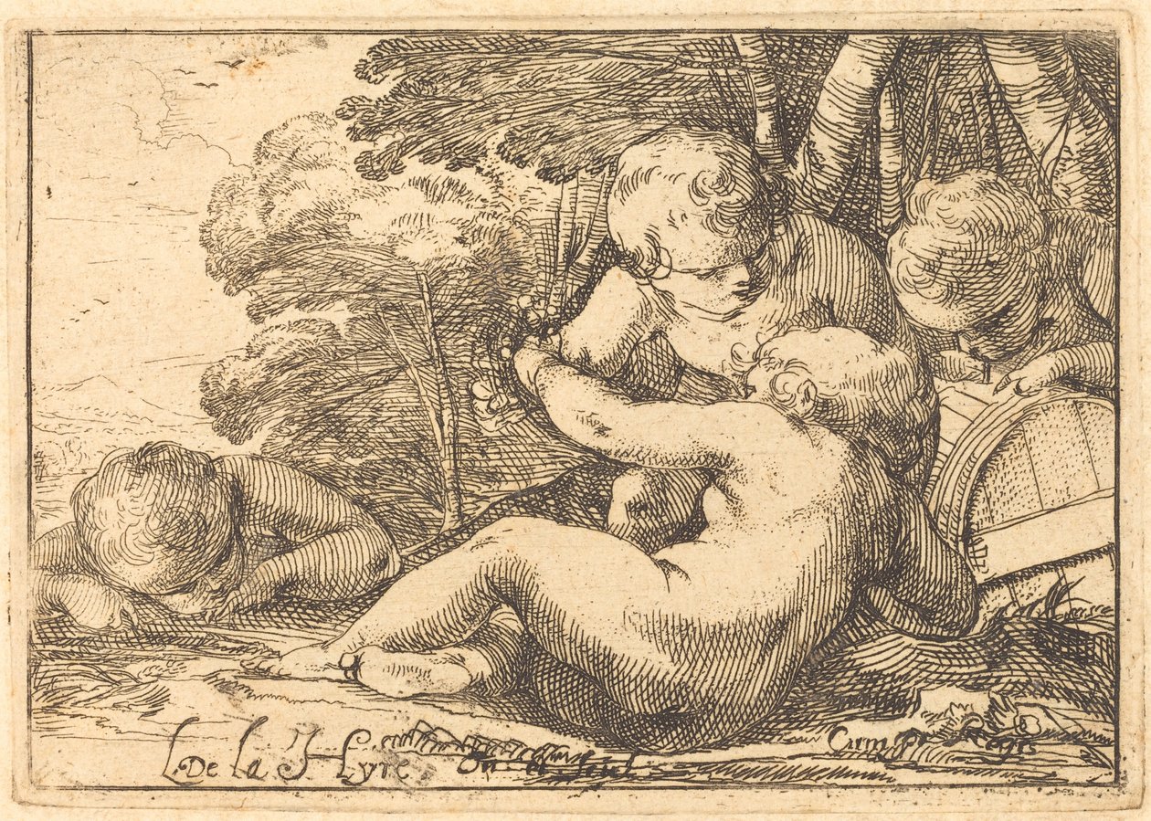 Négy Bacchic Gyermek alkotó: Laurent de la Hyre