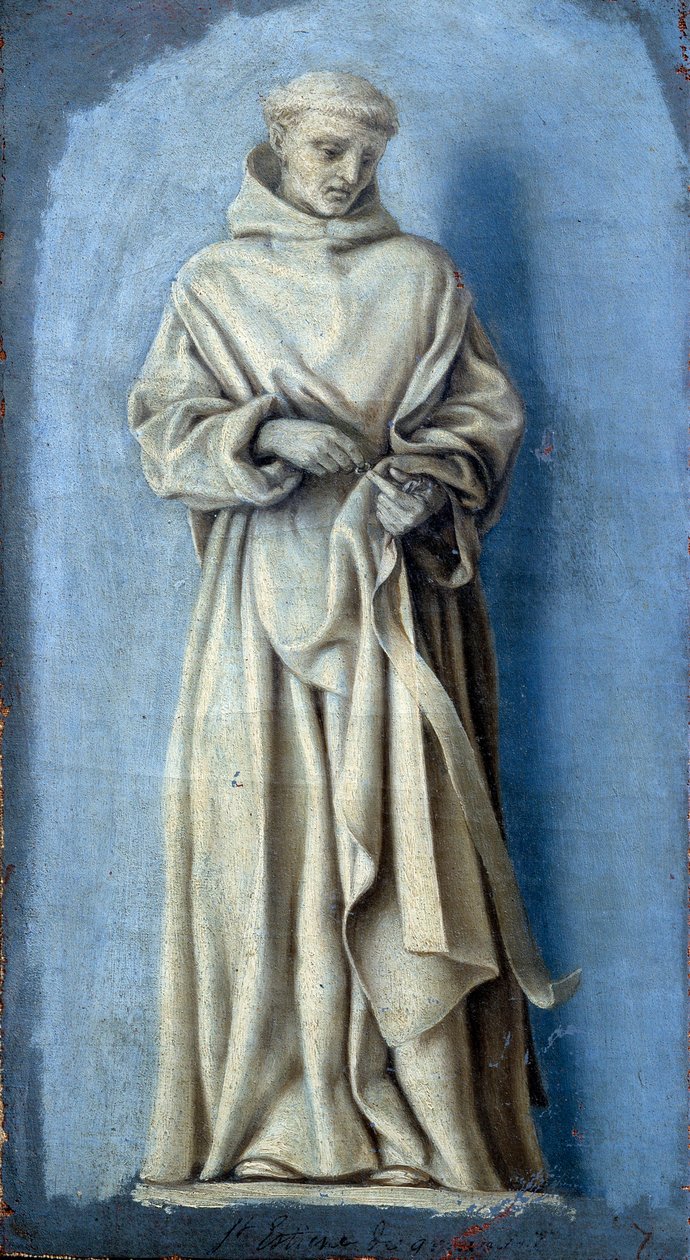 Saint Etienne de Grammont gyűrűt tart a jobb kezében, Camaieu festménye vászonra, Laurent de La Hyre (1606-1656) 17. századi nap. 0,35 x 0,19 m Párizs. Louvre múzeum alkotó: Laurent de la Hyre