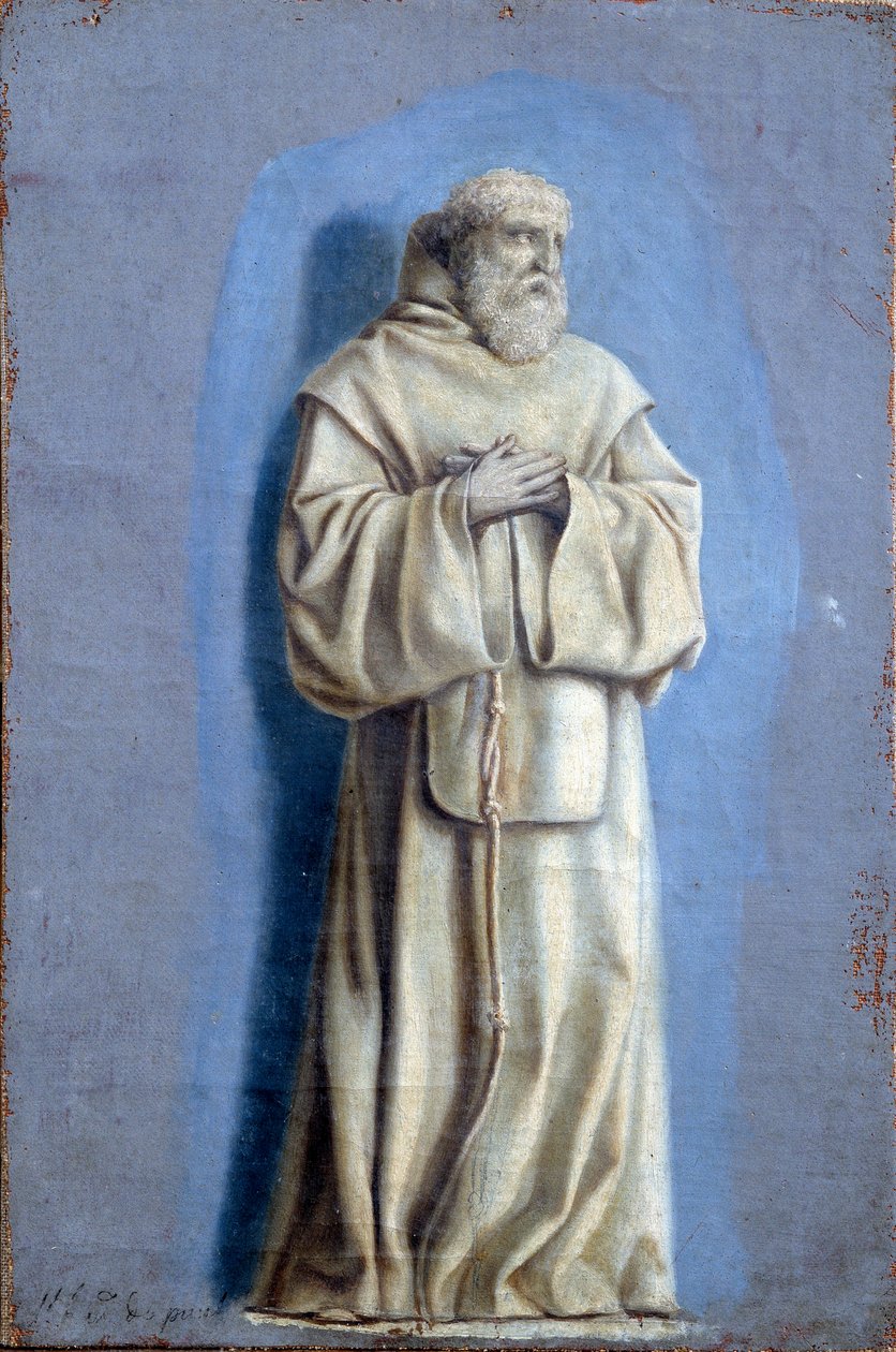 Saint Francois de Paule (1416-1507), a Minimes Rend alapítója Laurent de La Hyre (1606-1656) vászonra festett camaieu-val festett 17. századi v. 0,36 x 0,23 m Párizs. Louvre múzeum alkotó: Laurent de la Hyre