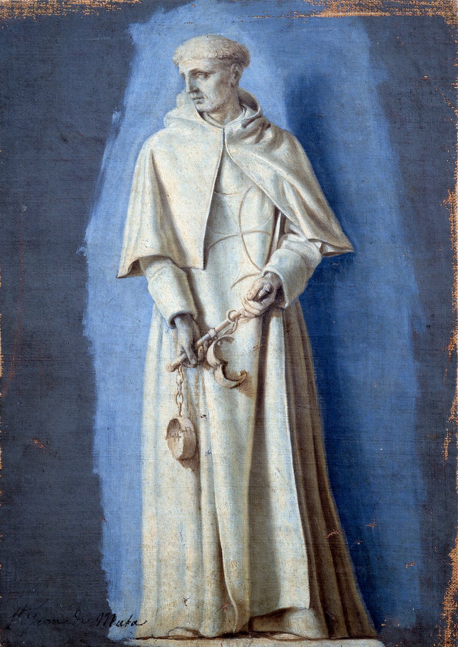 Saint Jean De Matha álló láncokat tartva Laurent de La Hyre (1606-1656) festménye camaieu-val vászonra 17. századi v. 0,33 x 0,23 m Párizs. Louvre múzeum alkotó: Laurent de la Hyre