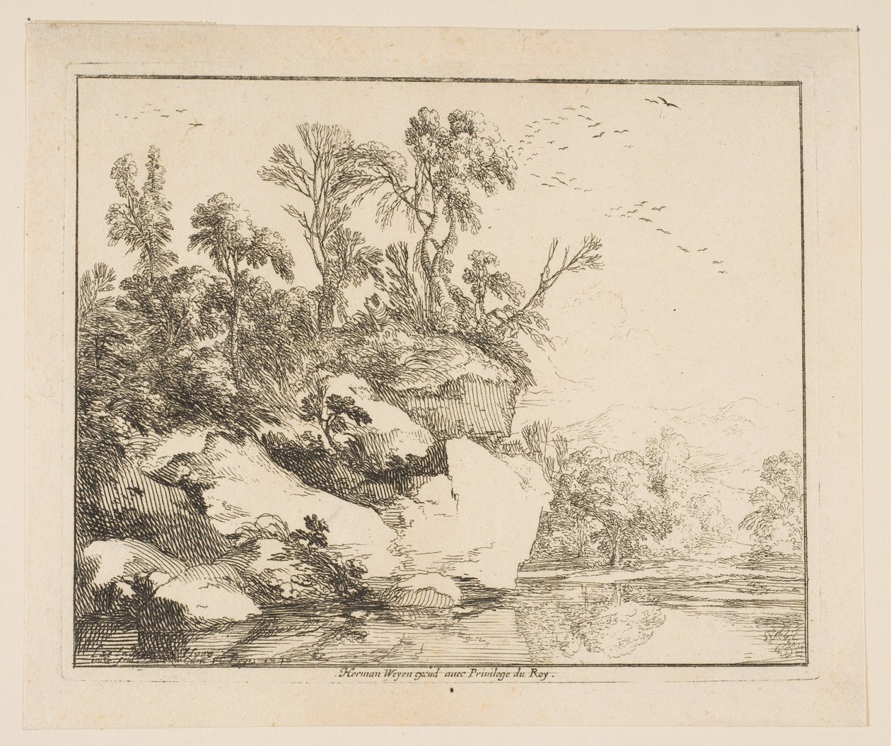 A fedett sziklák, 1640. alkotó: Laurent de la Hyre