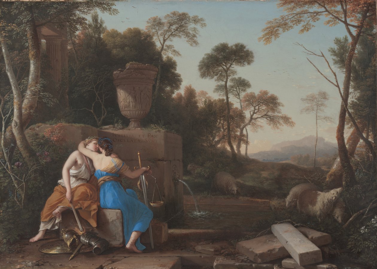 A béke és igazság csókja, 1654 alkotó: Laurent de la Hyre