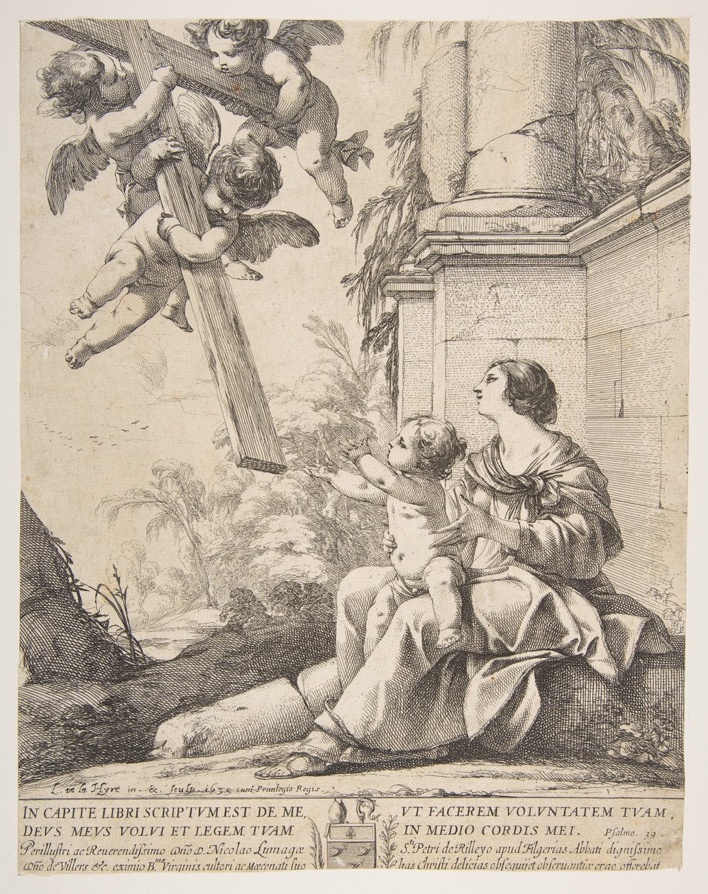 Szűz és gyermek az angyalokkal, 1639. alkotó: Laurent de la Hyre
