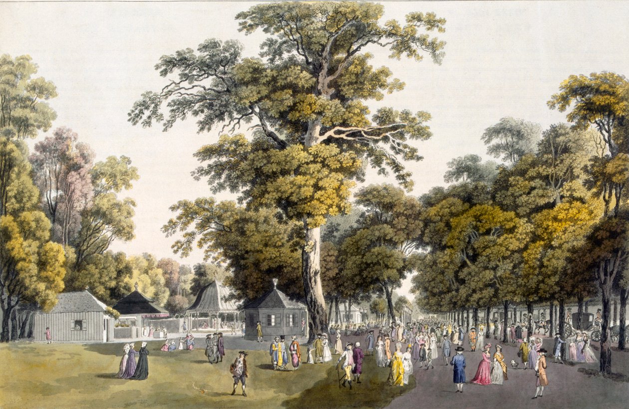 A kávéházak a bécsi Práter Grand Avenue-n, Bécs, 1798 alkotó: Laurenz Janscha