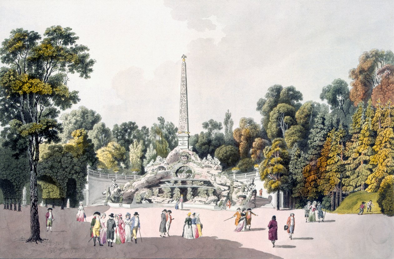 A Schönbrunni kastély kertjének látképe, Bécs, 1790-es évek alkotó: Laurenz Janscha