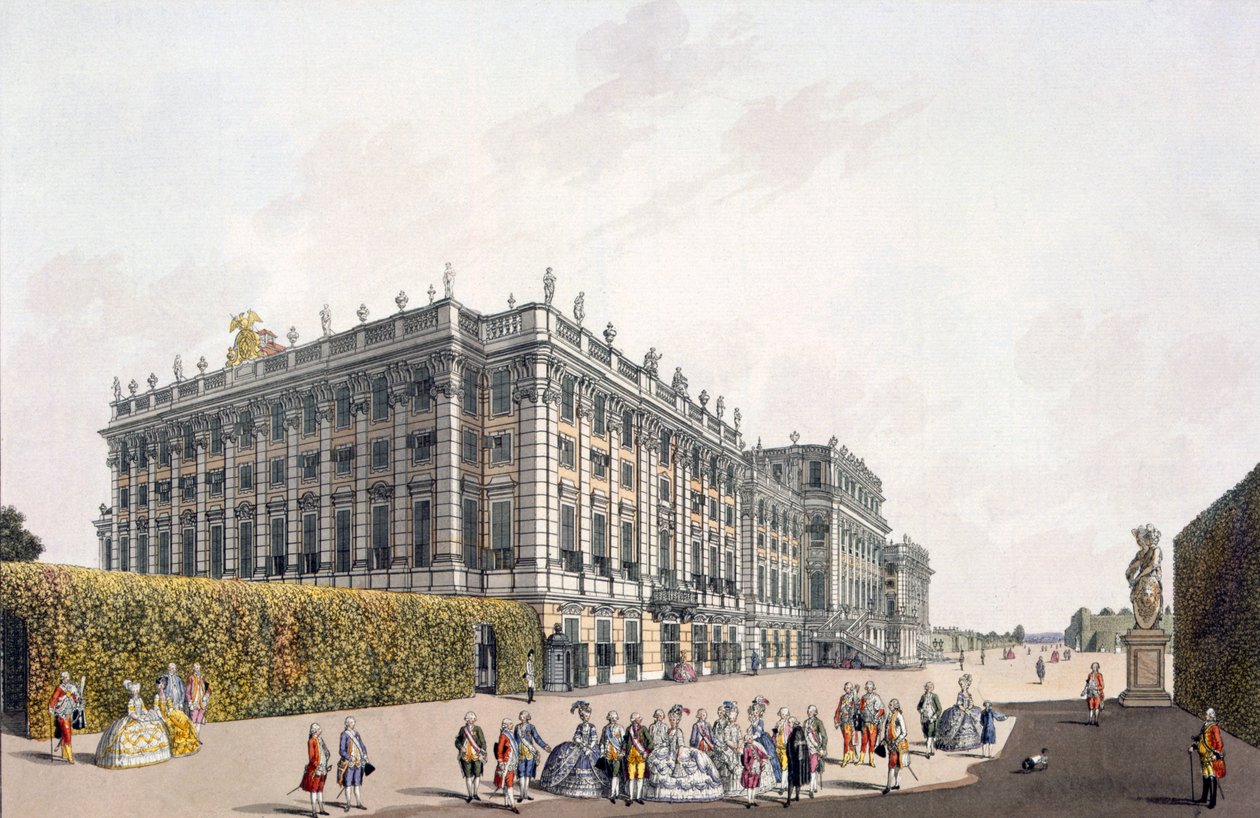 Kilátás a schönbrunni palotára, Bécs, 1792 alkotó: Laurenz Janscha