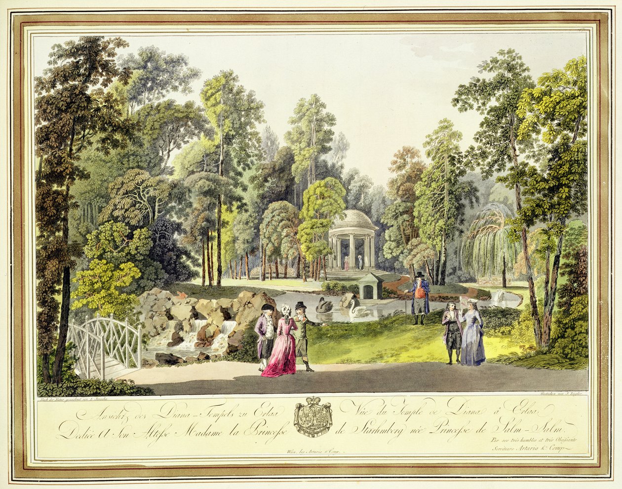 Kilátás az erlawi Diana-templomra, Johann Ziegler metszete (1750 körül-1812 körül), 1790-es évek alkotó: Laurenz Janscha