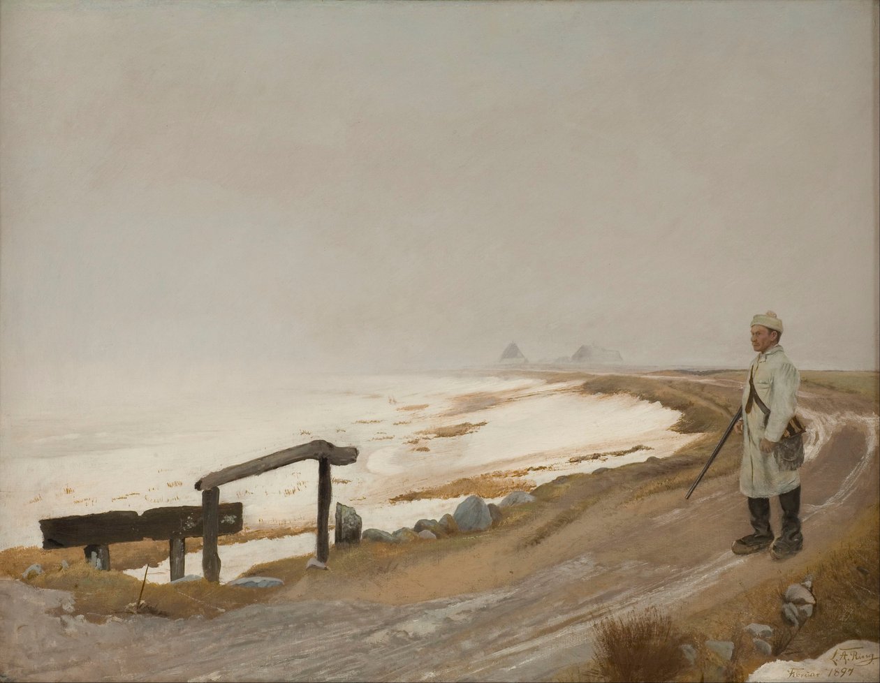 Ködös téli nap. Karrebæksminde alkotó: Laurits Andersen Ring