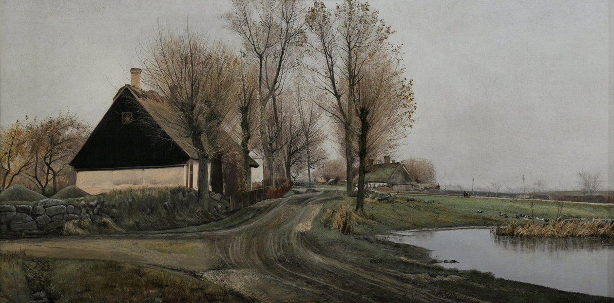 Vidéki utca Baldersbrønde -ben alkotó: Laurits Andersen Ring