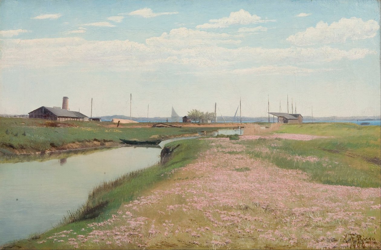 A folyó és a kikötő Frederiksværkben alkotó: Laurits Andersen Ring