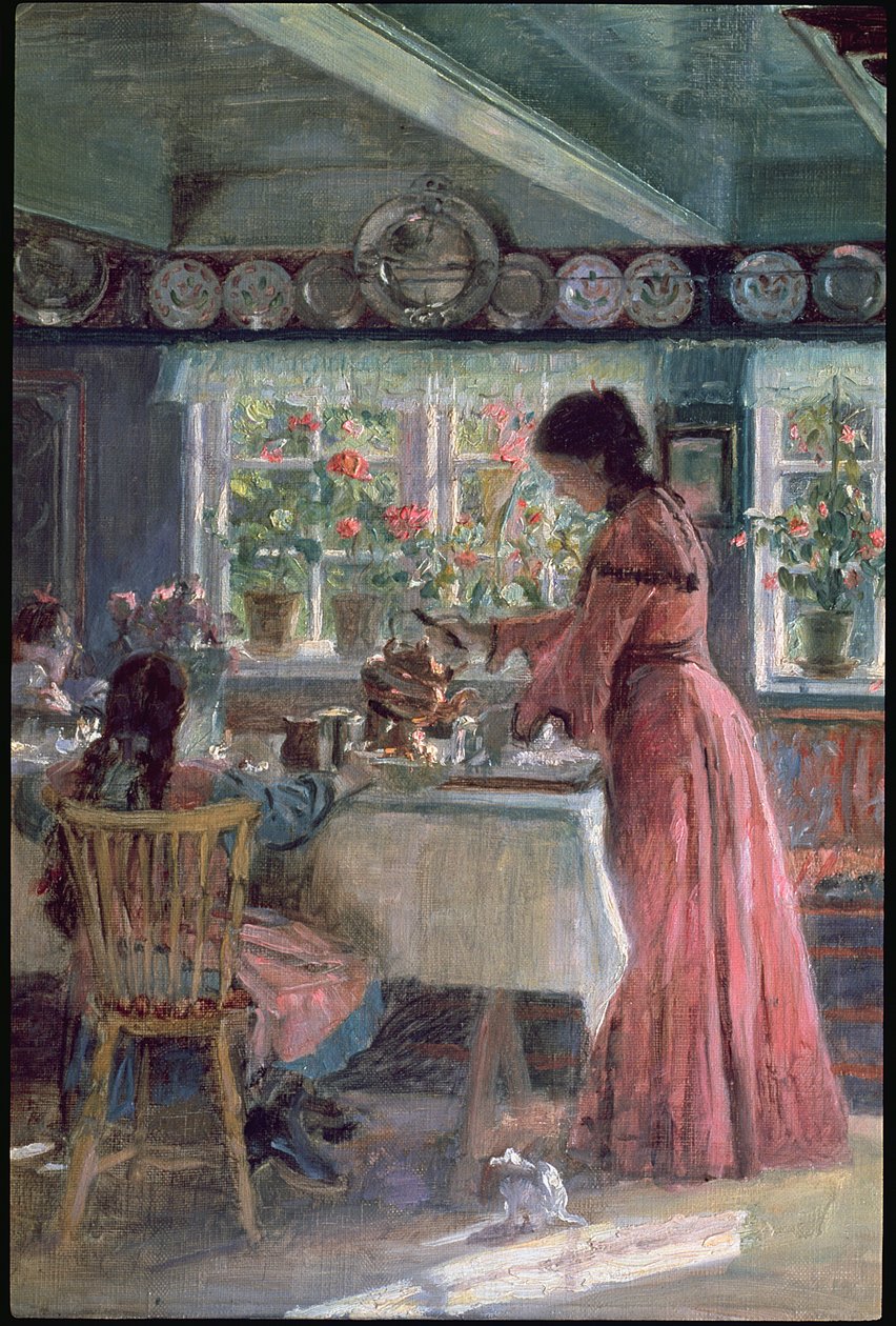 A reggeli kávé öntése, 1906 alkotó: Laurits Regner Tuxen