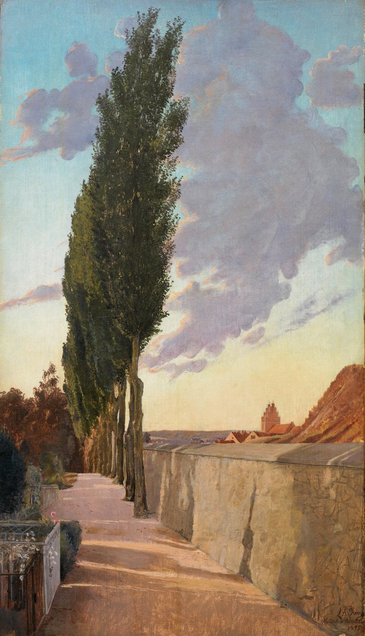 Táj nyárfákkal. Szeptember este, 1895. alkotó: Laurits Andersen Ring