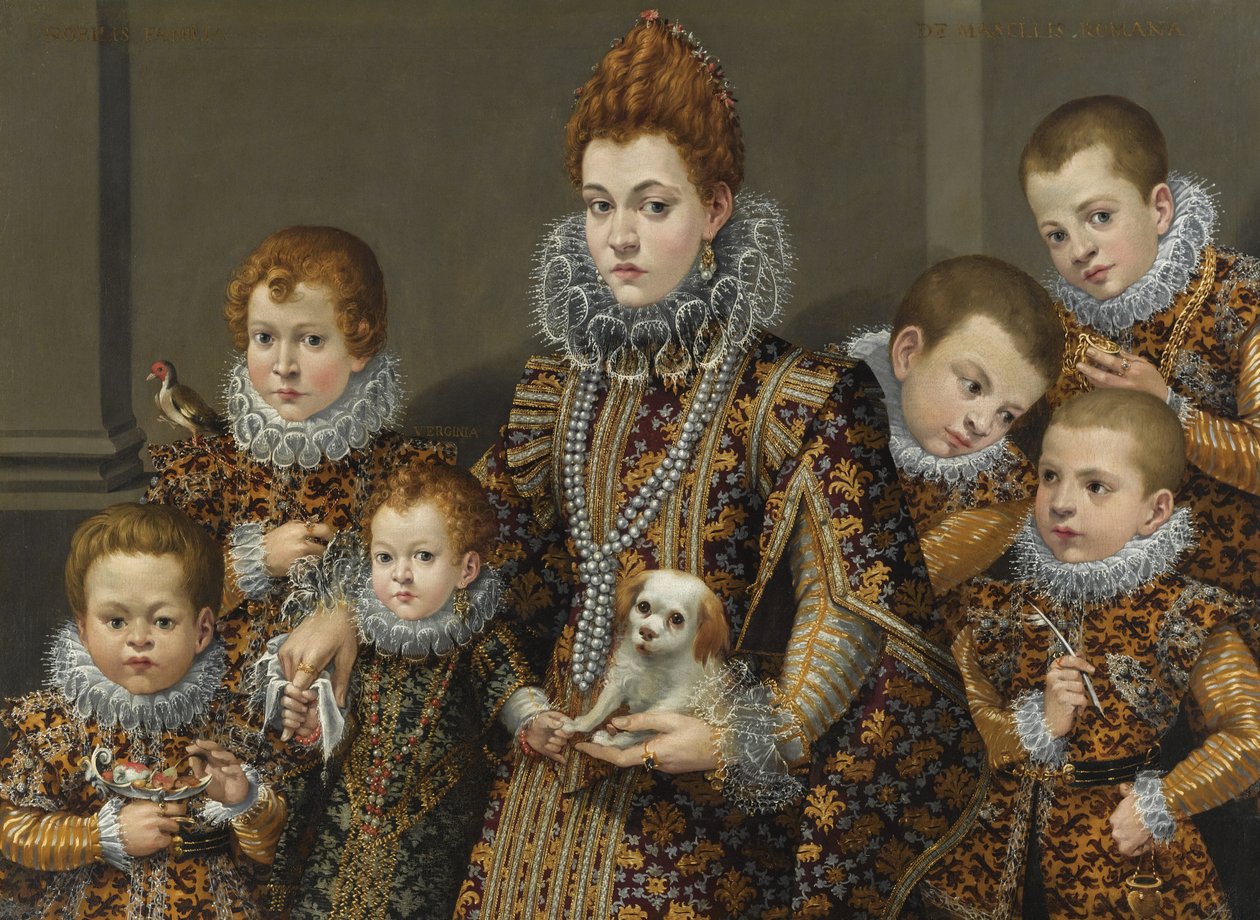 Bianca Degli Utili Maselli és gyermekei portréja alkotó: Lavinia Fontana