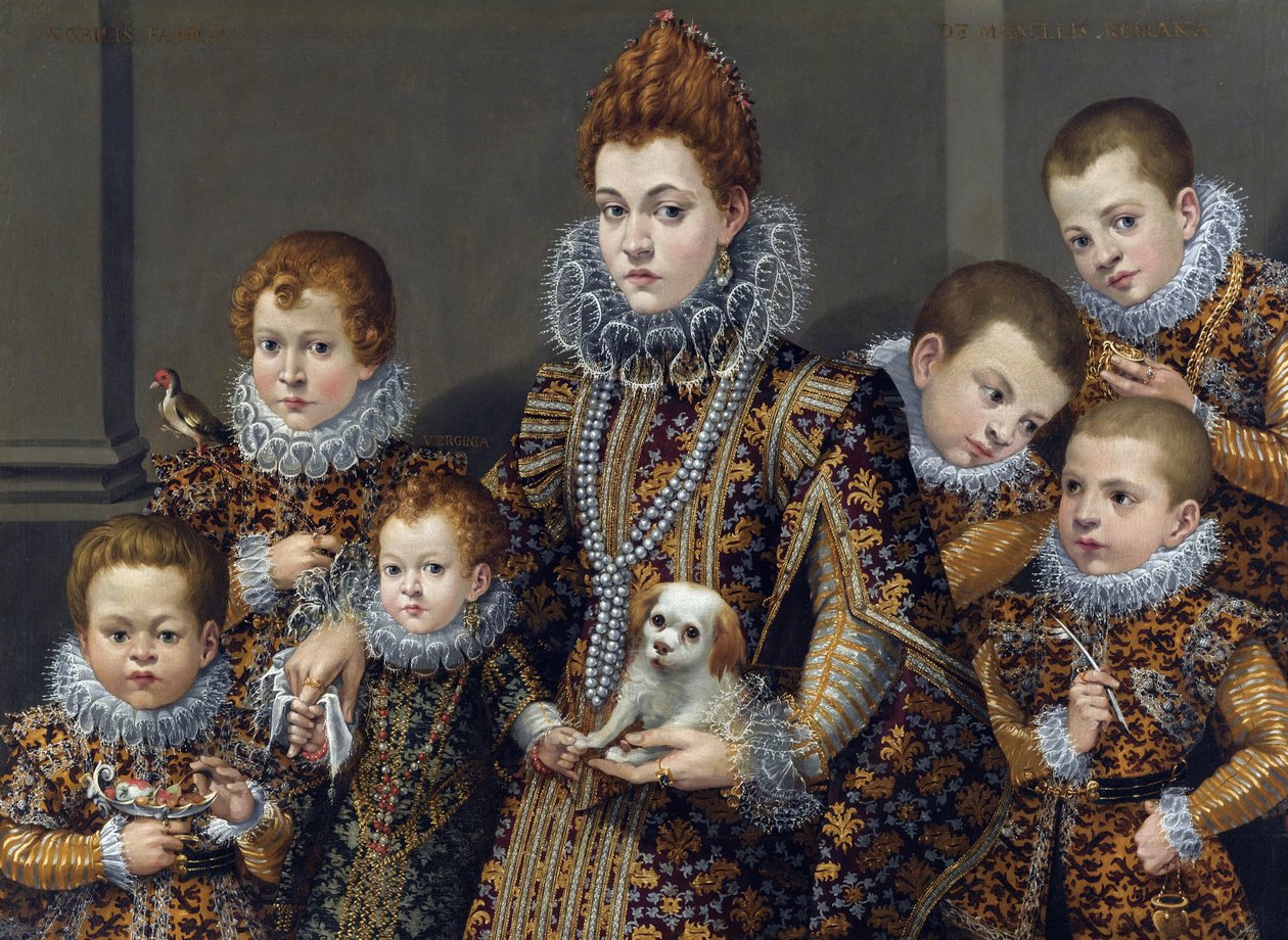 Bianca degli Utili Maselli portréja hat gyermekével, c. 1605 (olaj, vászon) alkotó: Lavinia Fontana