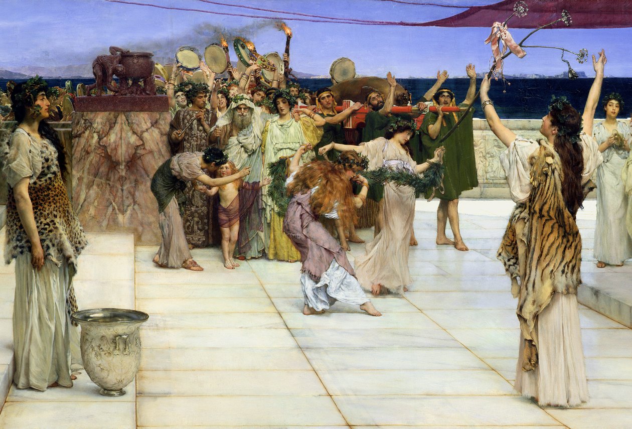 Dedikáció Bacchusnak, 1889 (141017 részlet) alkotó: Lawrence Alma Tadema