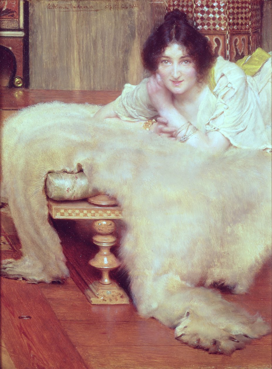 Egy hallgató: A medveszőnyeg, 1899 alkotó: Lawrence Alma Tadema