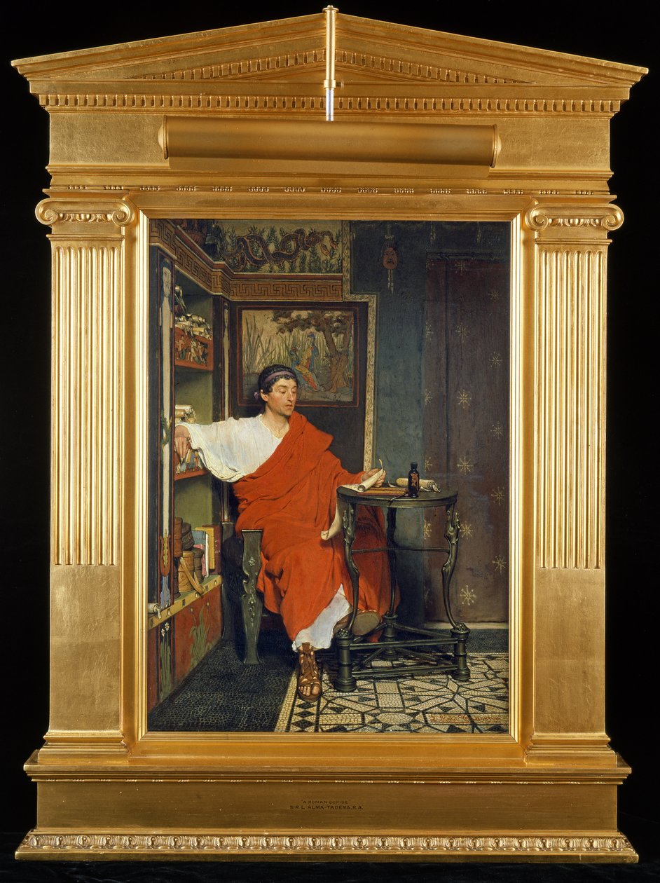 Egy római írástudó küldeményeket ír, 1865 alkotó: Lawrence Alma Tadema