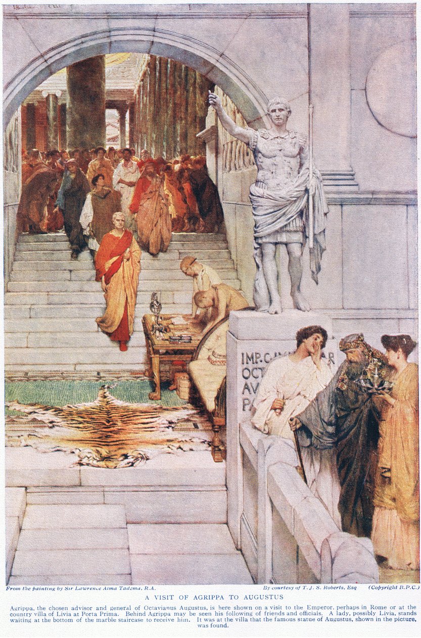 Agrippa látogatása Augustusnál alkotó: Lawrence Alma Tadema