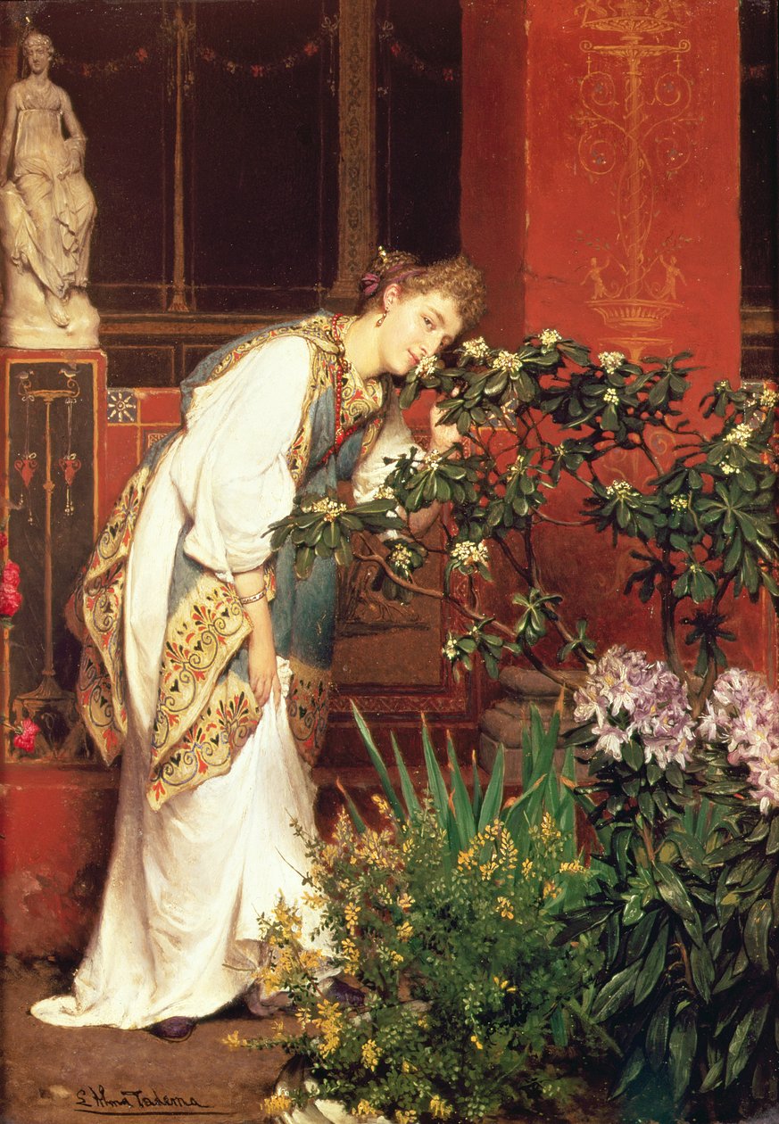 A Peristylumban, 1866 alkotó: Lawrence Alma Tadema