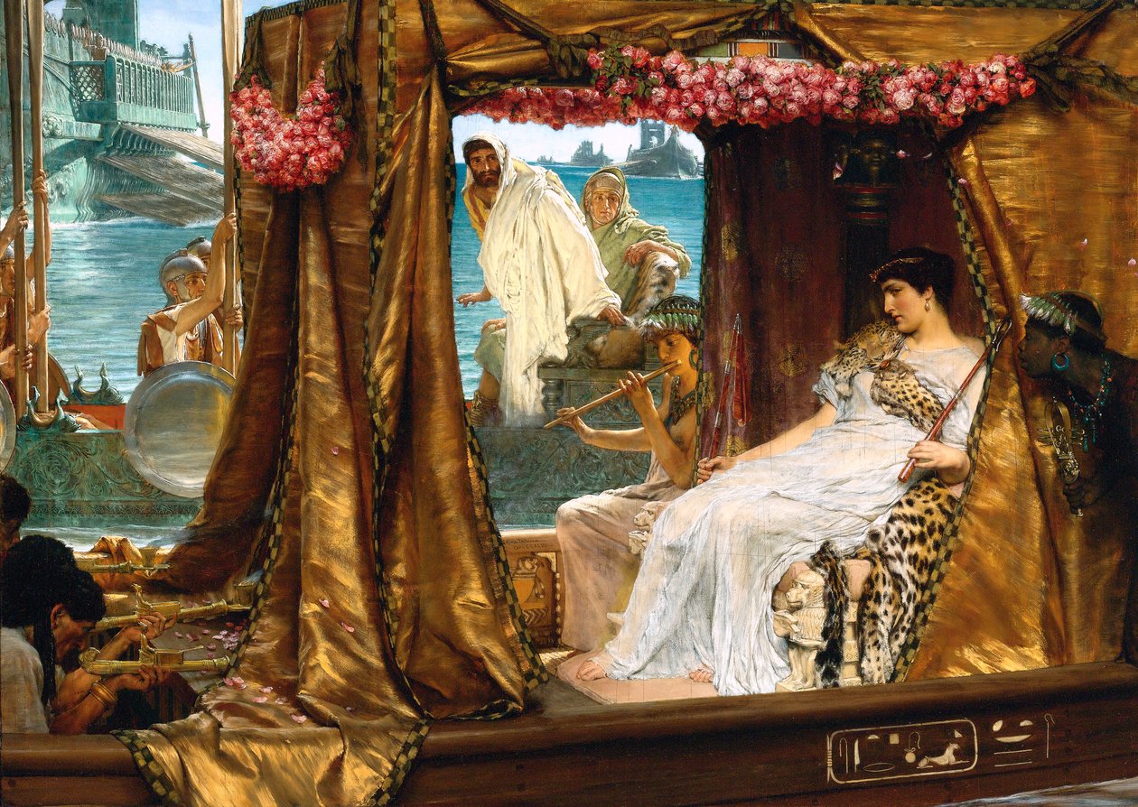 Antonius és Kleopátra találkozása alkotó: Lawrence Alma Tadema