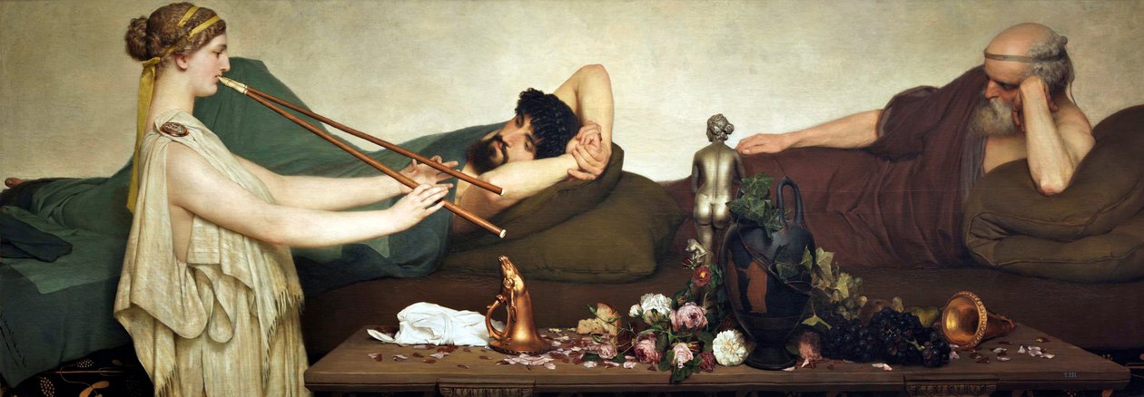 Escena pompeyana o La siestan Angol: Pompeian Scene vagy The Siestan alkotó: Lawrence Alma Tadema