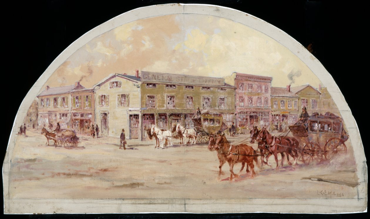 Frink and Walkers Stage Coach Office, 1850, 1900 alkotó: Lawrence Carmichael Earle