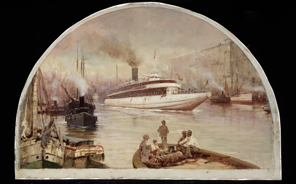 A Chicago folyó a Lake Street Bridge-nél, 1900 alkotó: Lawrence Carmichael Earle