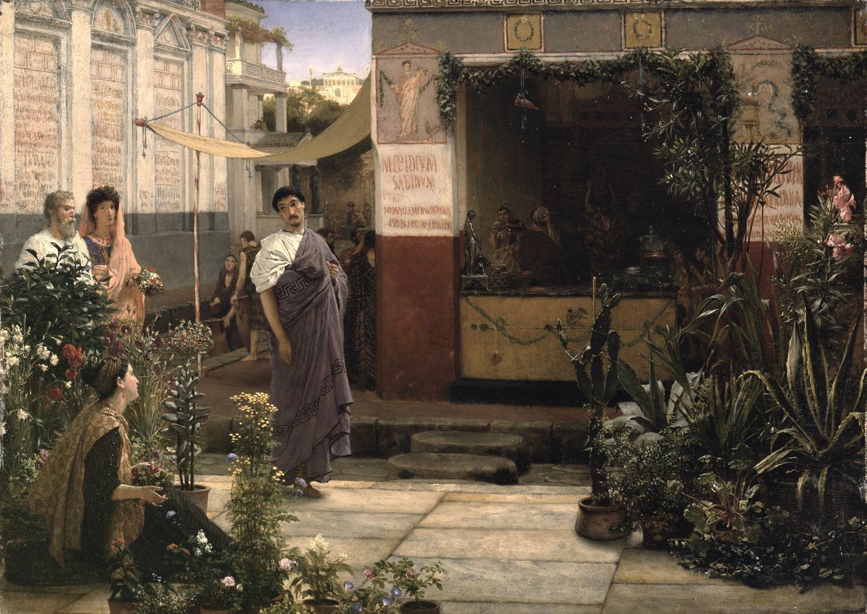 A Roman Flower Market alkotó: Lawrence Alma Tadema
