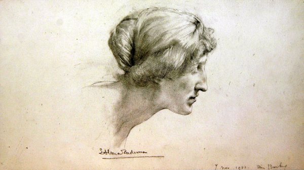 Portrétanulmány Miss Barberről alkotó: Lawrence Alma Tadema