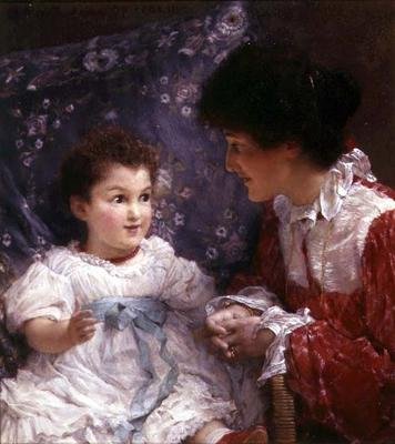 George Lewis asszony és lánya, Elizabeth portréja alkotó: Lawrence Alma Tadema