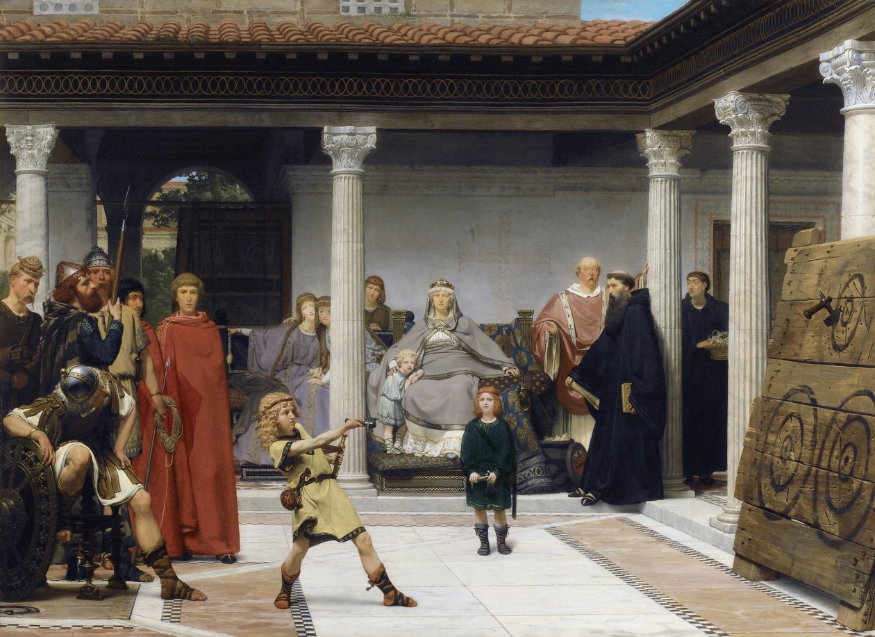 Clotilde és Clovis gyermekeinek oktatása – Peinture de sir Lawrence Alma-Tadema alkotó: Lawrence Alma Tadema
