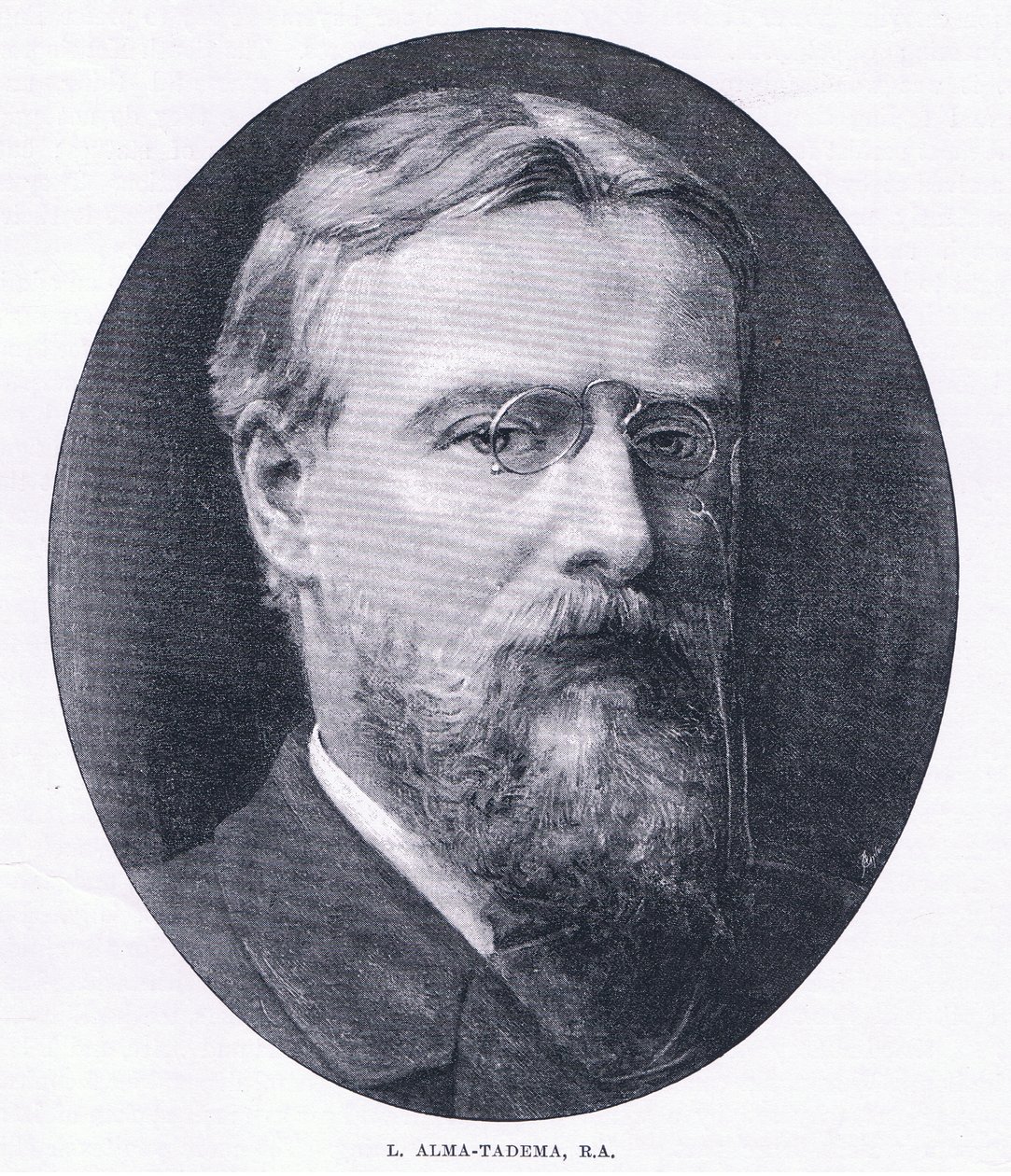Alma Tadema önarckép, a The Magazine of Art 1893-ból, Cassell and Company alkotó: Lawrence Alma Tadema