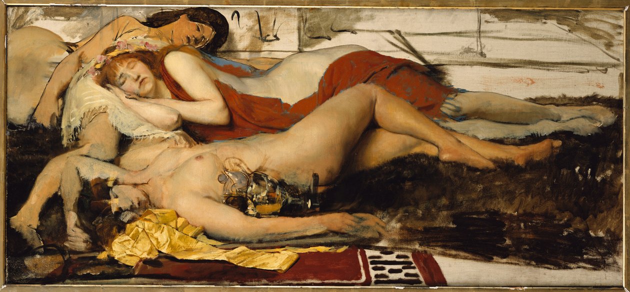 Kimerült Maenides, 1873-74 körül alkotó: Lawrence Alma Tadema