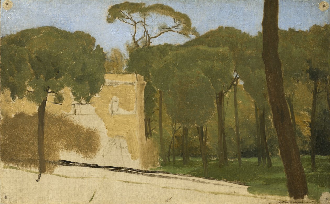 Fenyőfák a római parkban, 1876 alkotó: Lawrence Alma Tadema