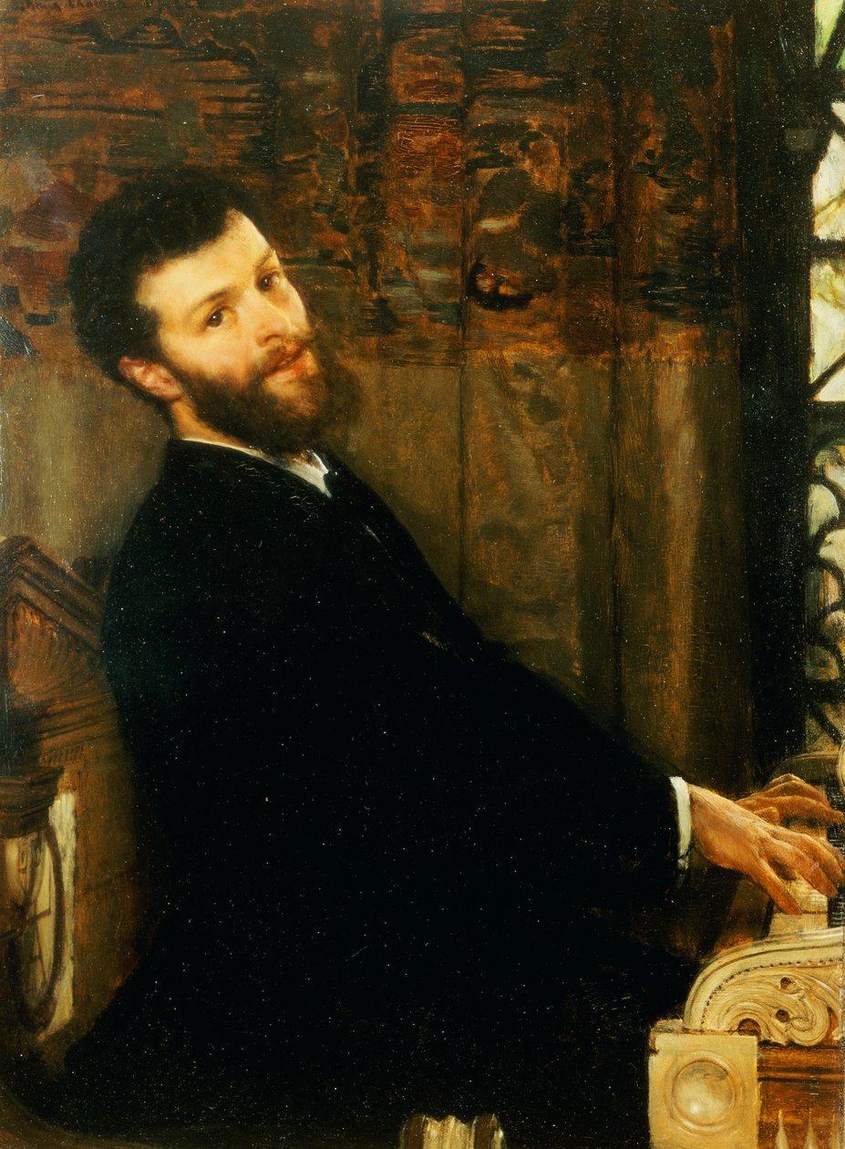 George Henschel énekes portréja, aki Alma-Tadema zongorán játszik, Townshend House, 1879 alkotó: Lawrence Alma Tadema