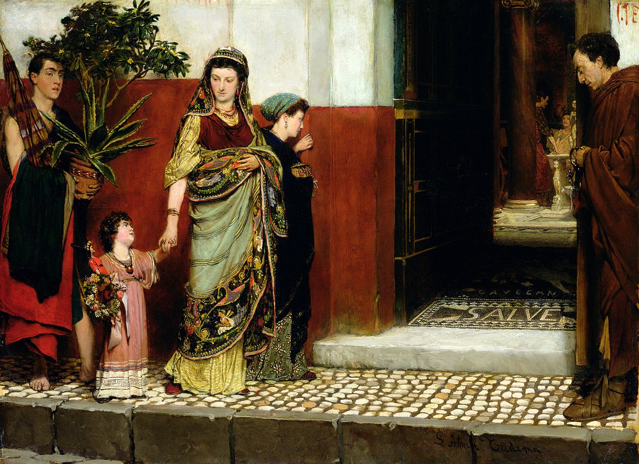 Visszatérve a piacról alkotó: Lawrence Alma Tadema