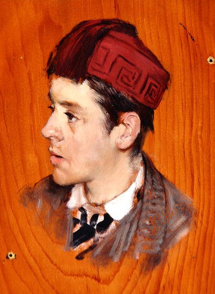 Sir Herbert Thompson, Bart., 1877 körül (olaj, panel) alkotó: Lawrence Alma Tadema
