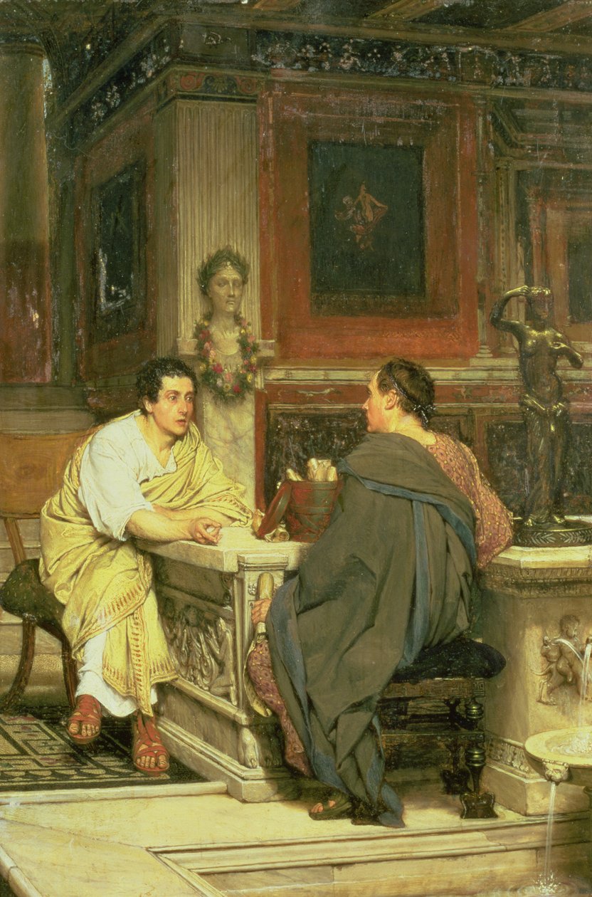 A beszéd; Egy csevegés alkotó: Lawrence Alma Tadema