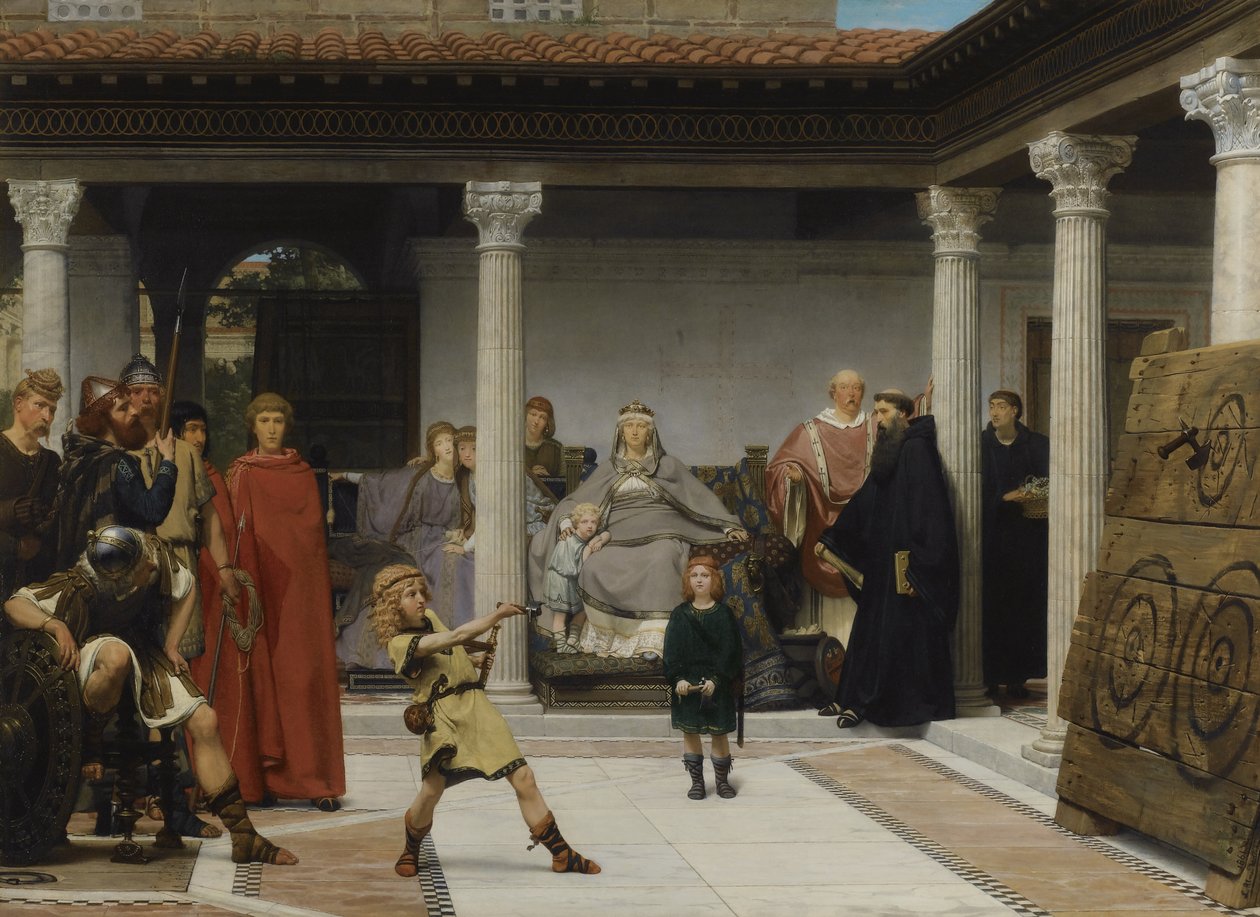 Clovis gyermekeinek nevelése, 1861 alkotó: Lawrence Alma Tadema