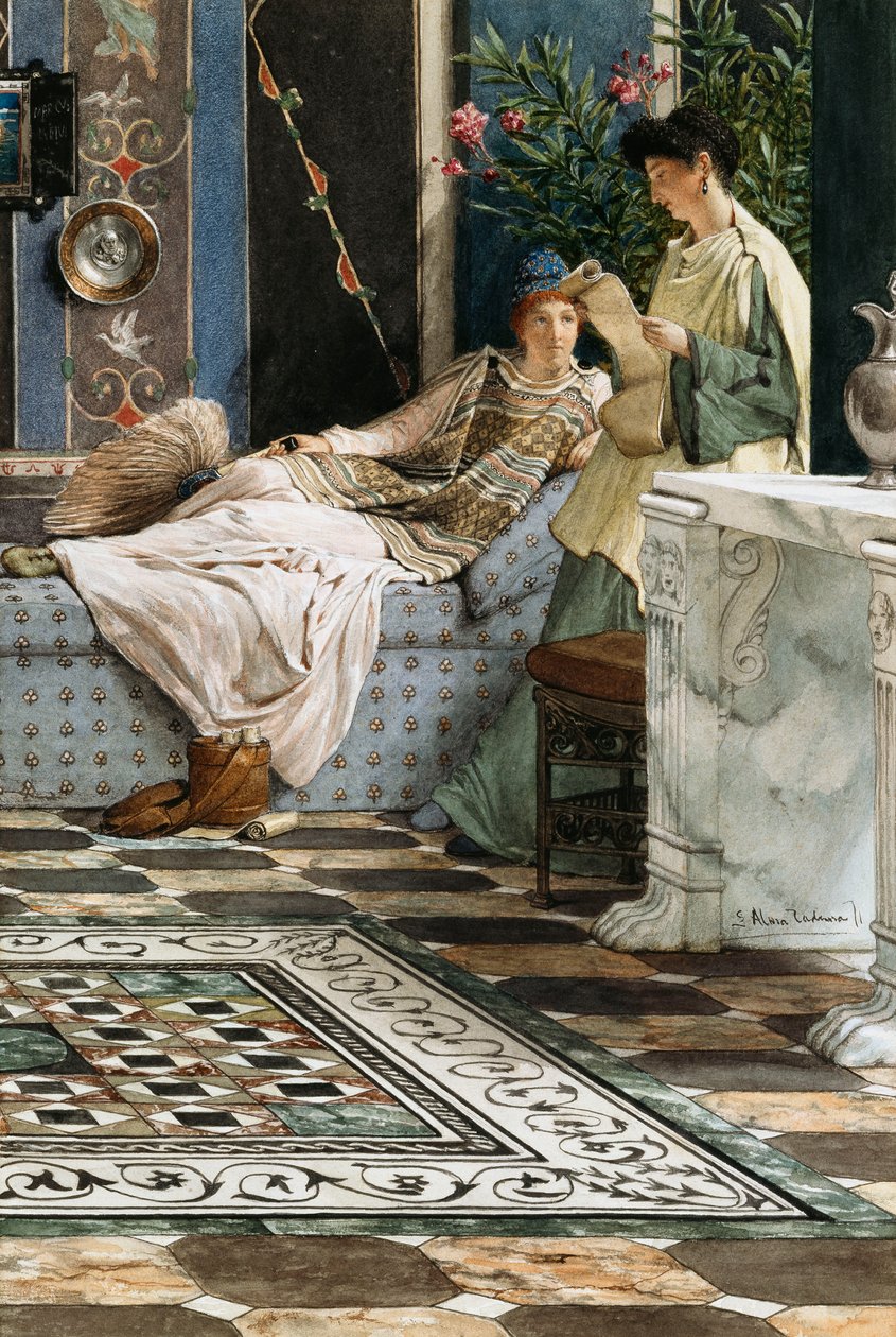 Egy távollévő levele, 1871 alkotó: Lawrence Alma Tadema