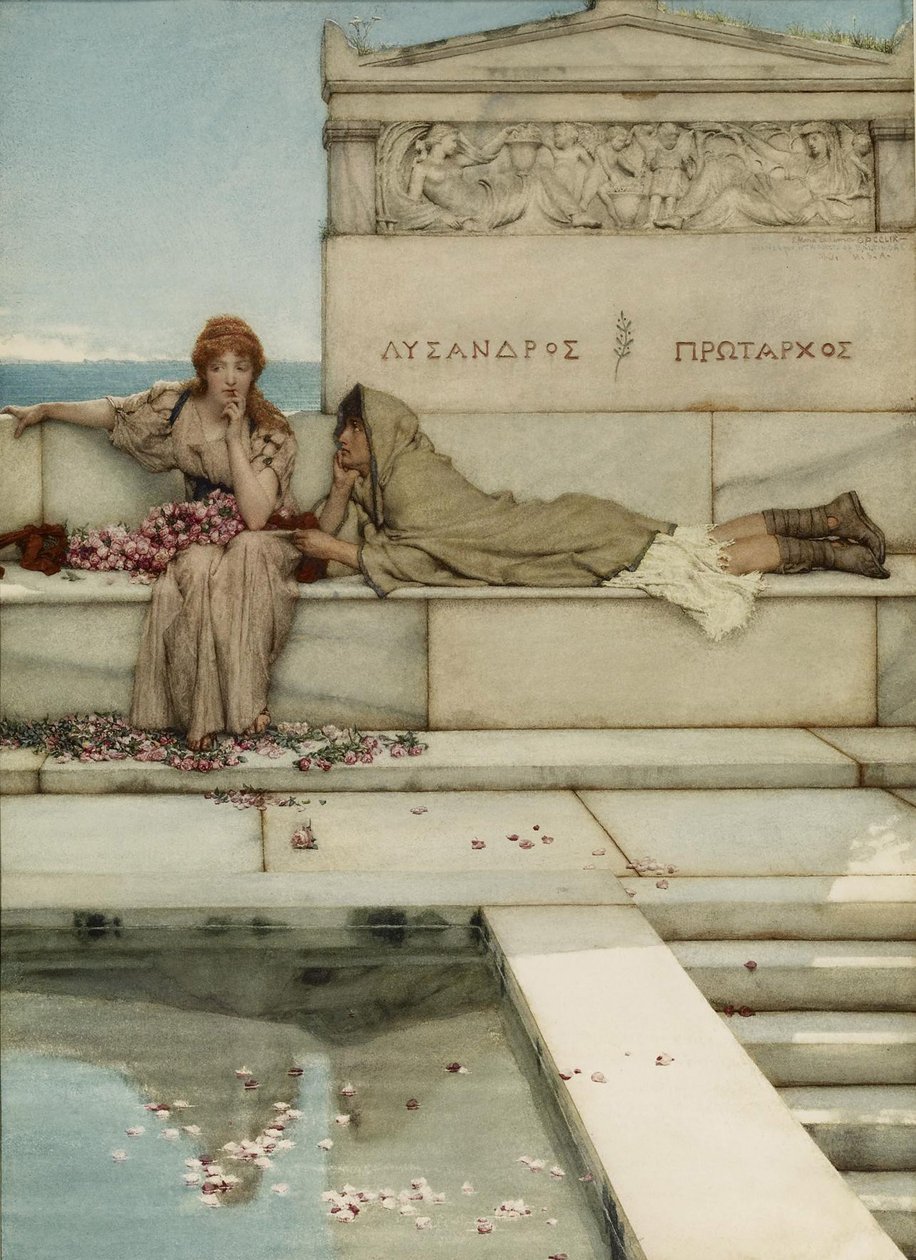 Xanthe és Phaon, 1883 (wc papíron) alkotó: Lawrence Alma Tadema
