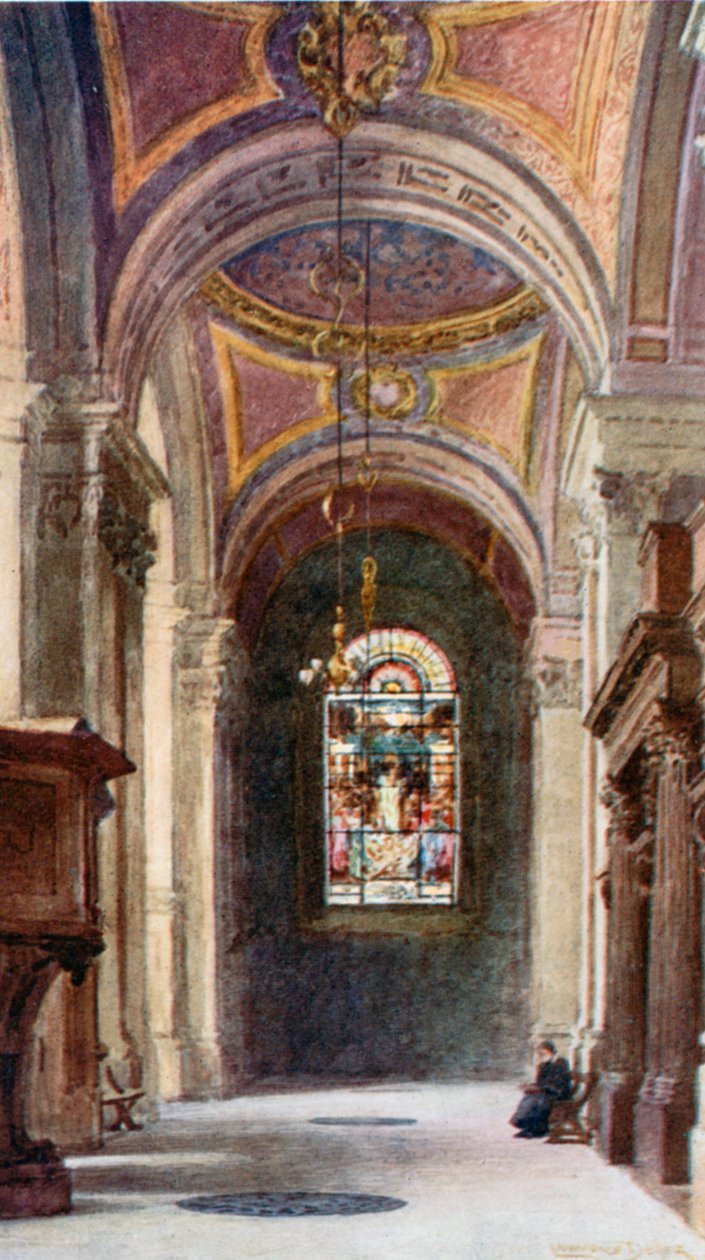 Az északi kórusfolyosó, keletre nézve (színes litográfia) alkotó: Lawrence Deller