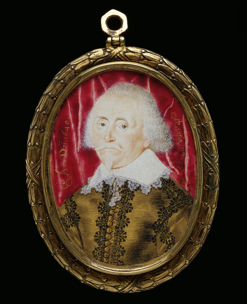 Miniatűr egy ismeretlen férfi portréja, 1640 (wc pergamen) alkotó: Lawrence Hilliard