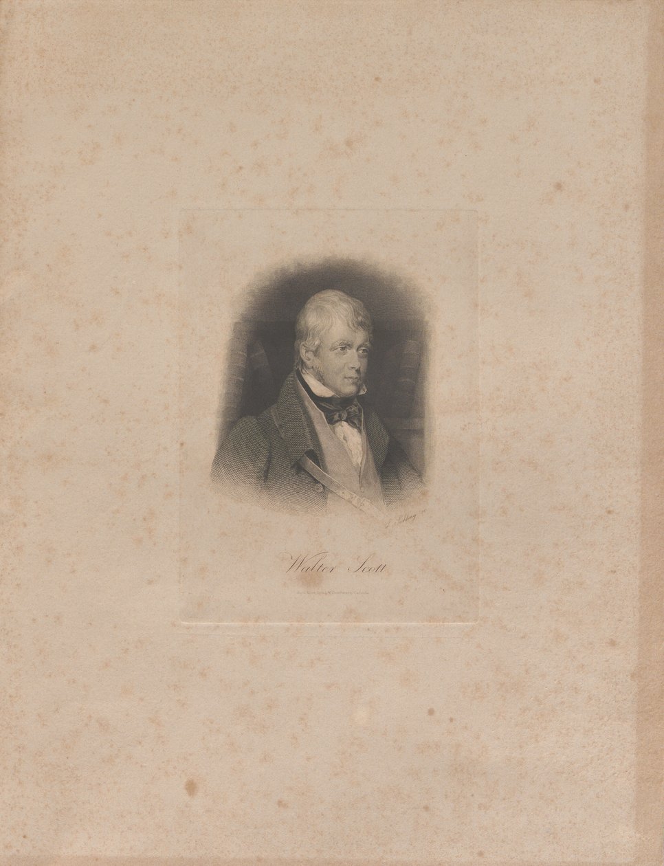 Sir Walter Scott történelmi regényíró és költő portréja 1771-1832, c. 1840. alkotó: Lazarus Gottlieb Sichling