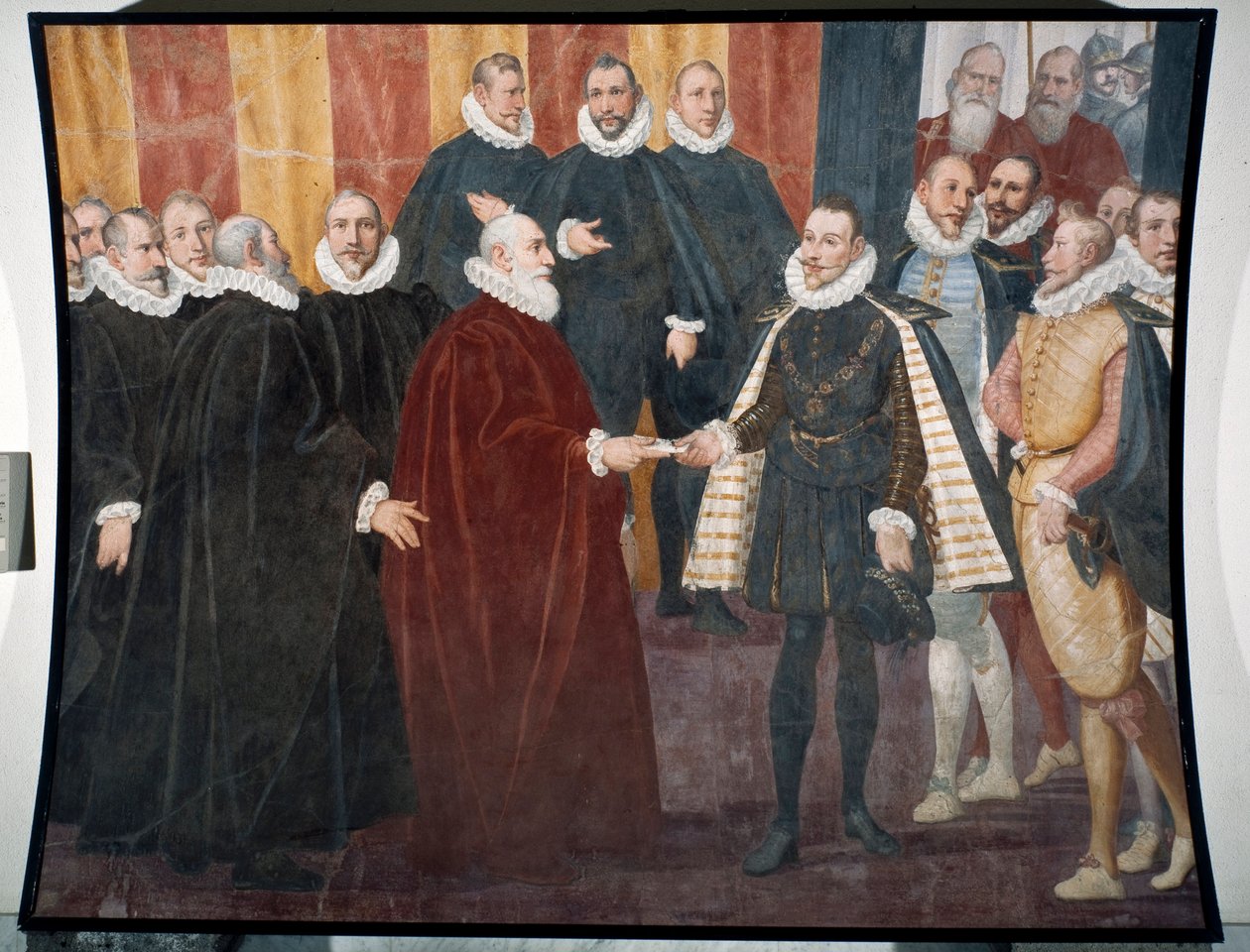 Giacomo Durazzo Grimaldi dózsa és az osztrák Don Juan csecsemő találkozása (freskó alkotó: Lazzaro Tavarone