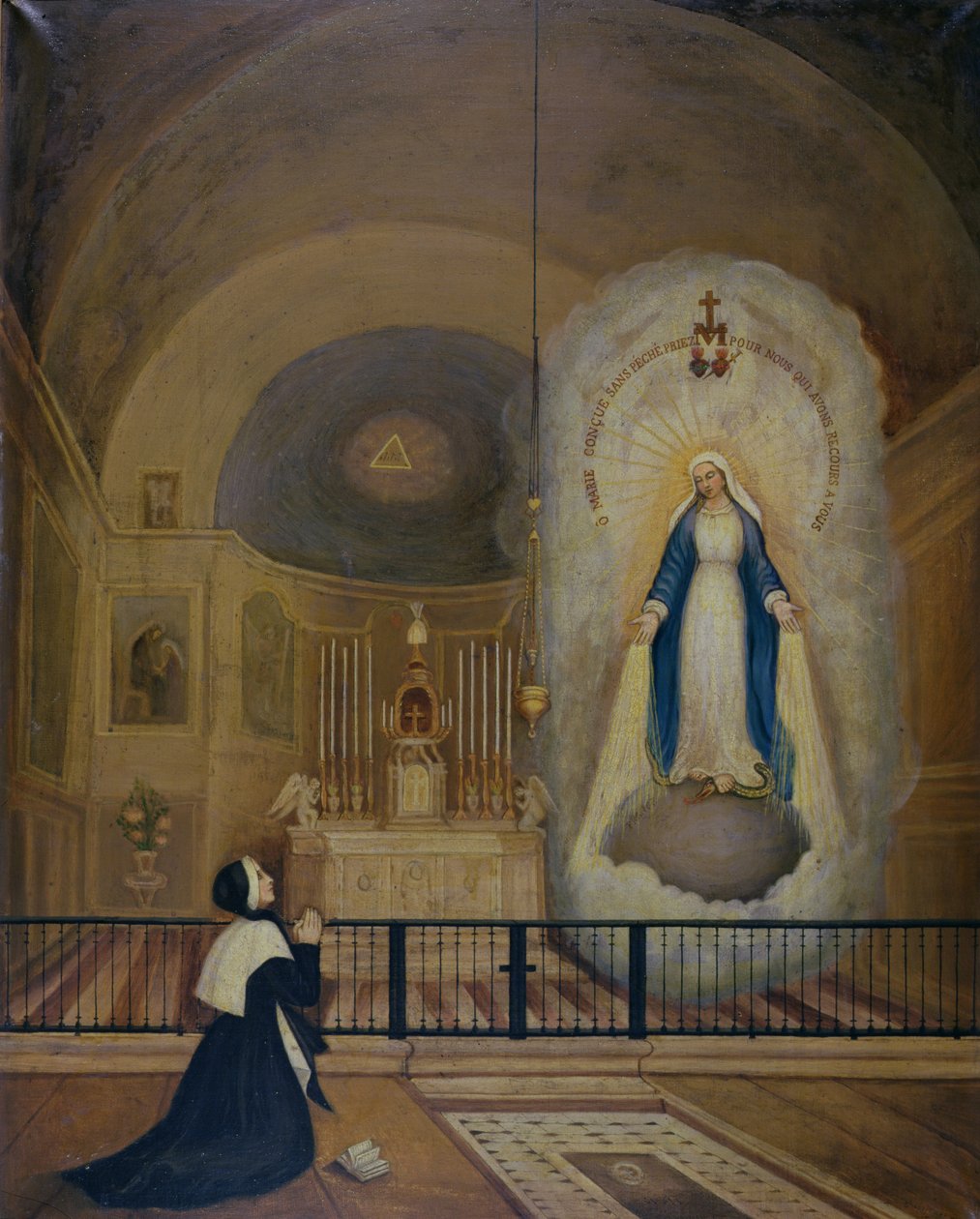 Szűzanya jelenése St. Catherine Laboure-nak (1806-76) 1830. július 31. alkotó: Le Cerf