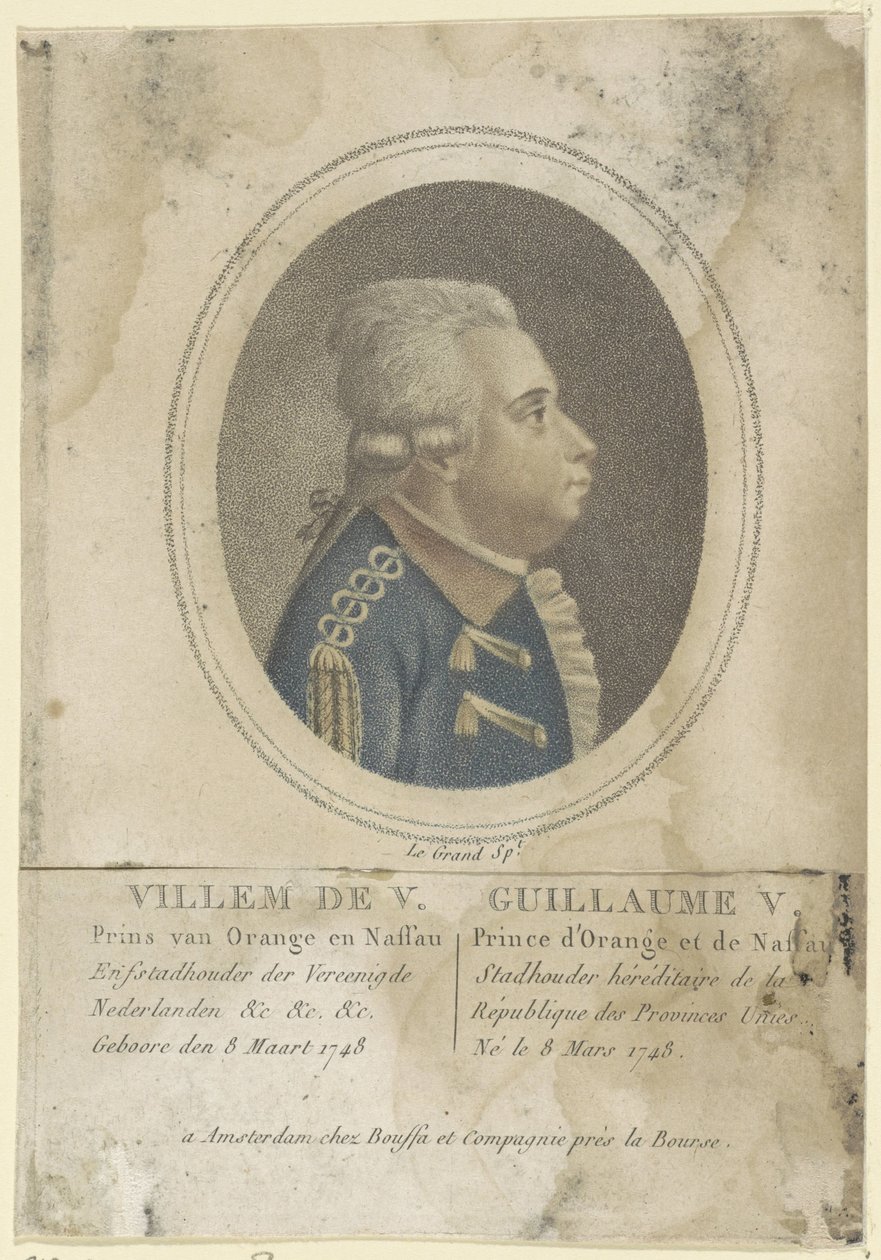 V. Vilmos, Orange-Nassau hercegének portréja alkotó: Le Grand