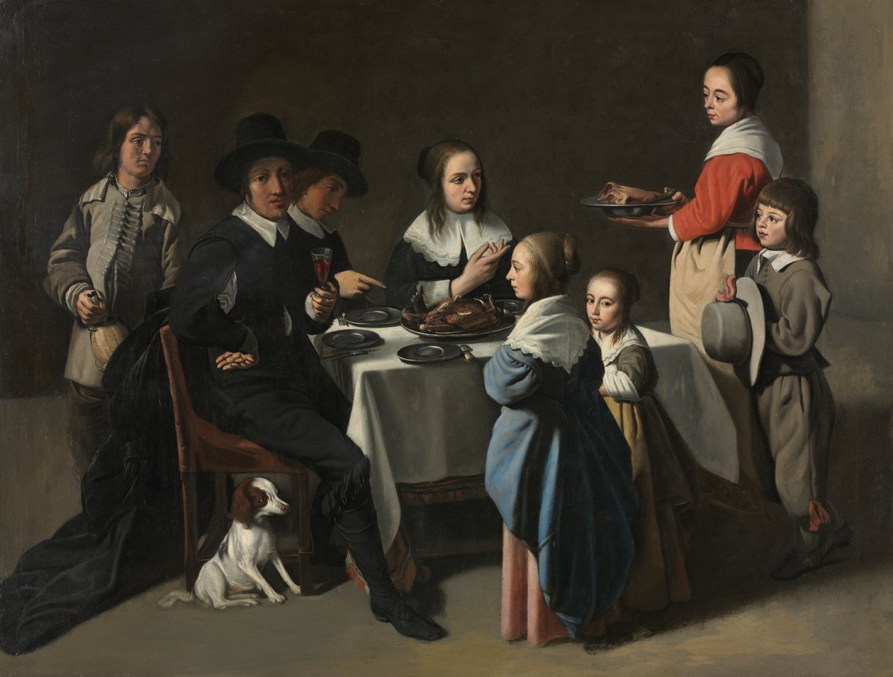 Családi étkezés, c. 1645-55 vagy később. alkotó: Le Nain family