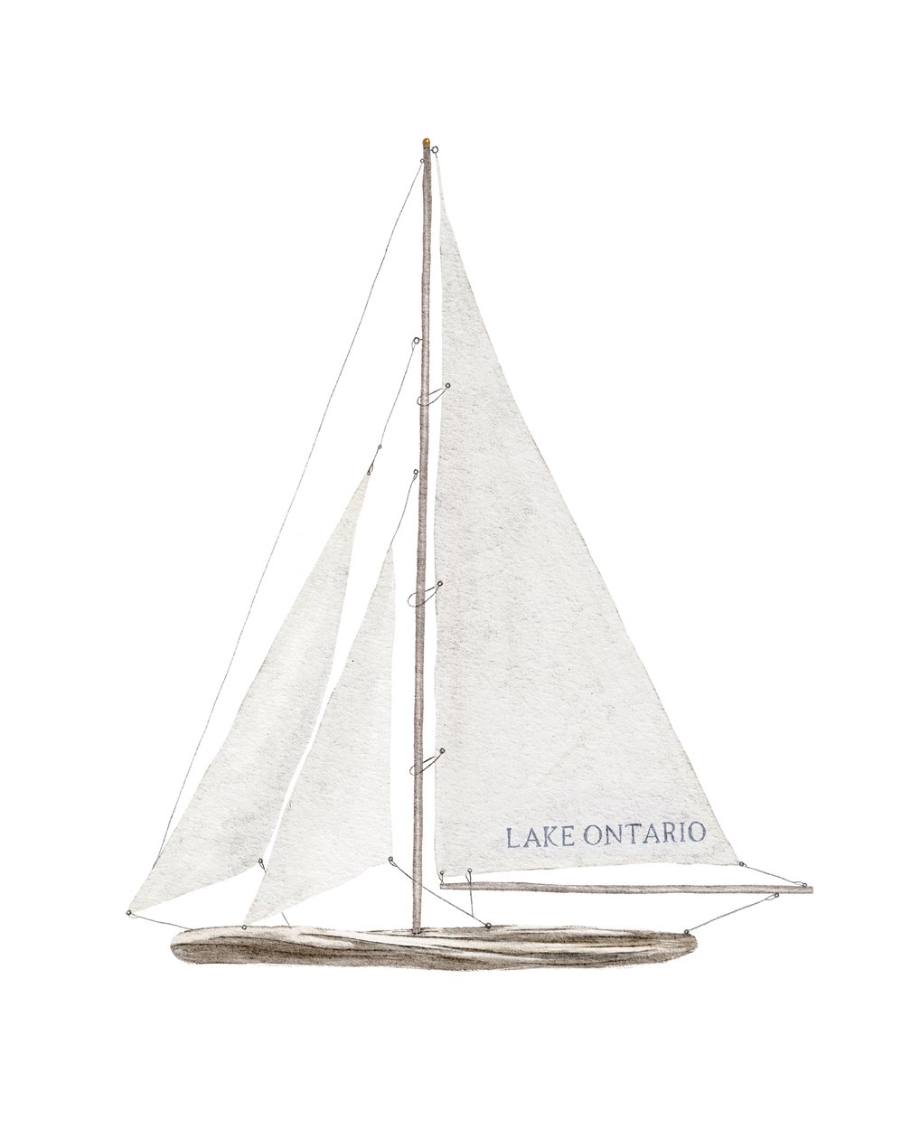 Lake Ontario vitorlás, 2022 körül (vegyes technika) alkotó: Leah Straatsma